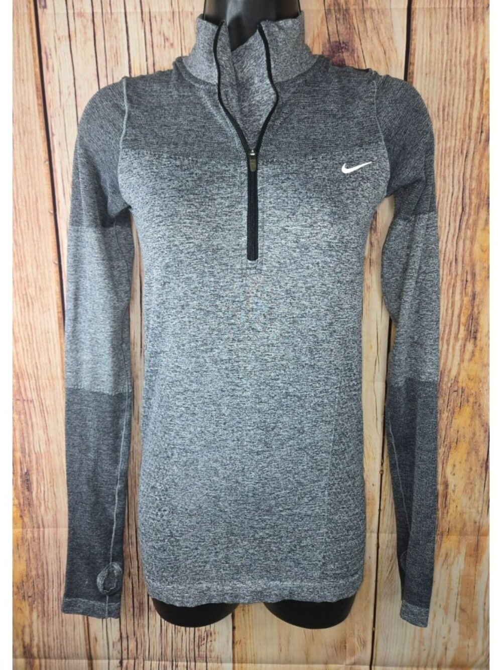 Nike Womens Gray Half-Zip Long Sleeve Running Top XS